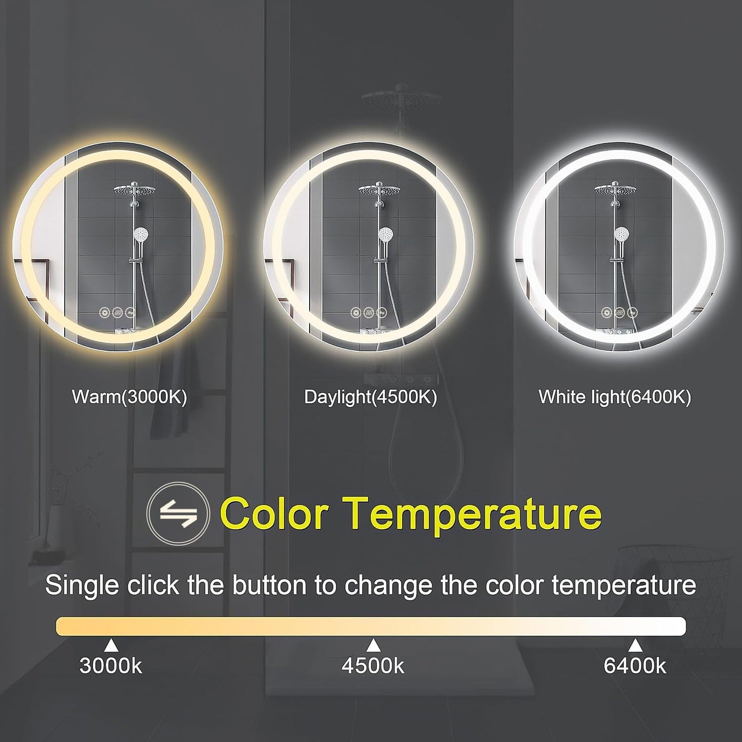 Round Bathroom Mirror LED Lights - Image 6