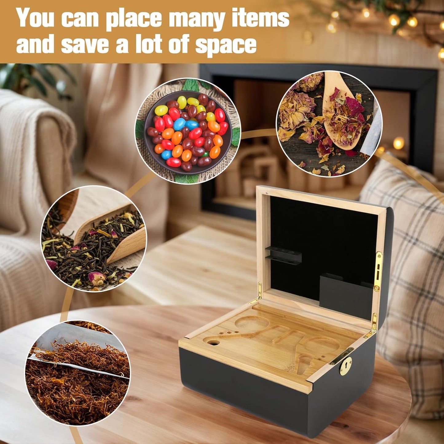 Wooden Stash Box with Rolling - Image 6