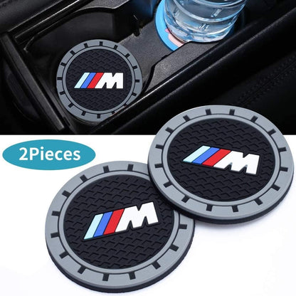 2PCS Car Cup Coaster Anti Slip Insert Pad Holder Mats Interior Accessories Black