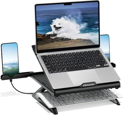 Laptop Stand with Phone Holder Desk - Front view