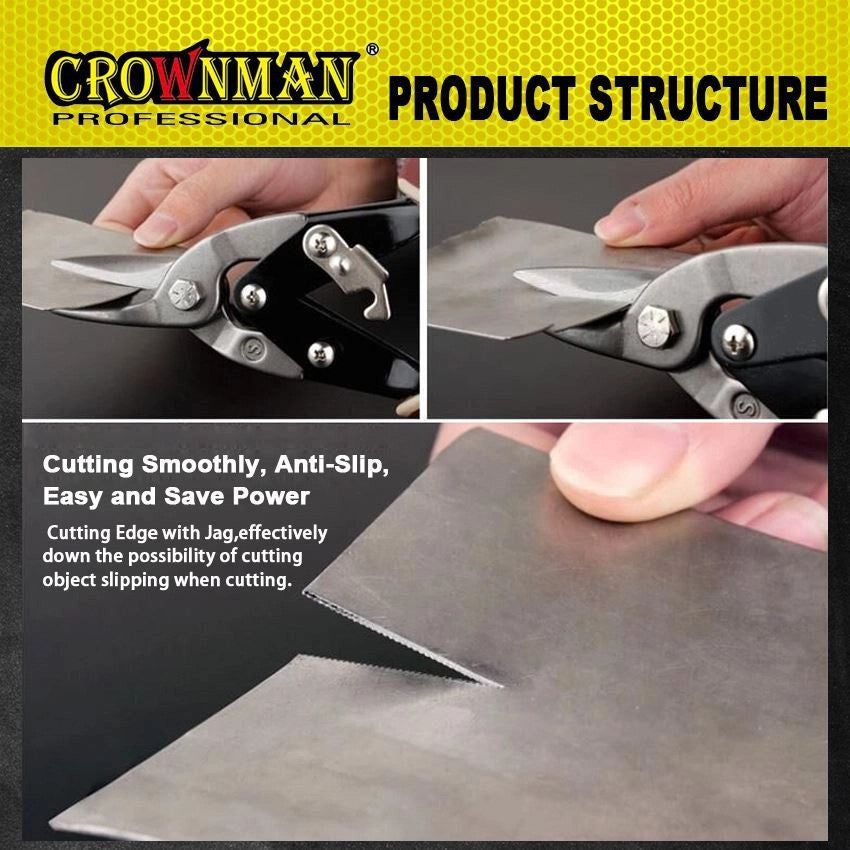 10" Aviation Tin Snip Cr-V Steel Heavy Duty Shear Cutting Sheet Metal Plastic UK