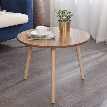 Coffee Tables Round Stacking Sofa Side Living Room Bedroom 55x42.5cm Oak Modern