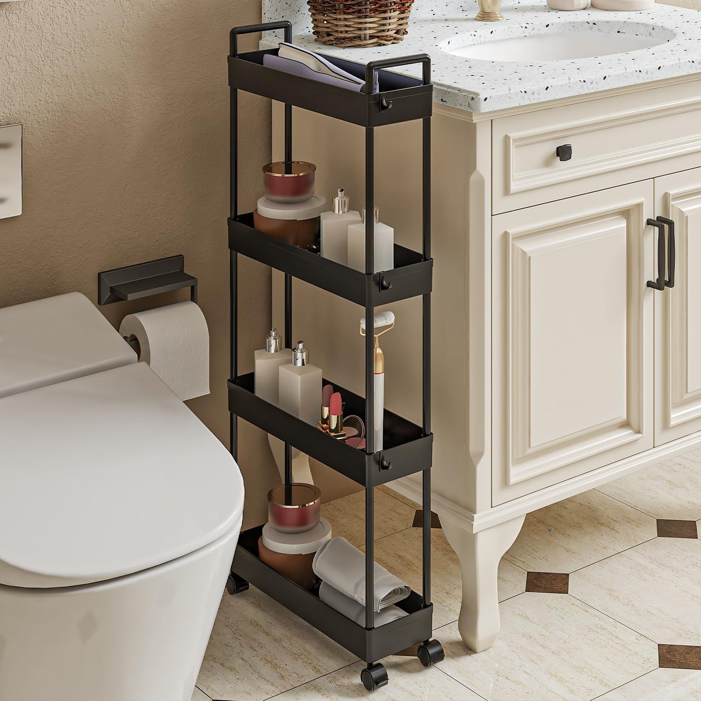 3/4 Tier Storage Trolley Cart - Image 5