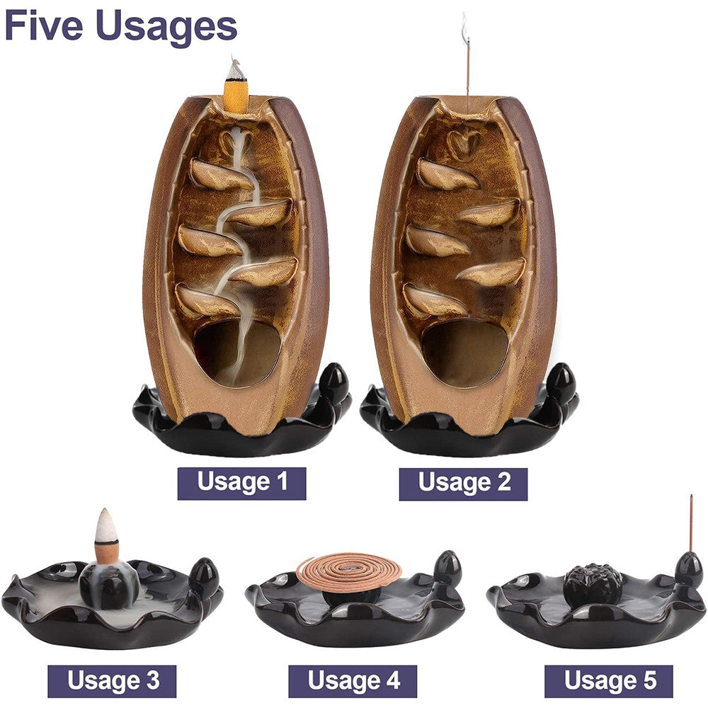 Incense Burner Holder with Smoke Backflow - Detail view