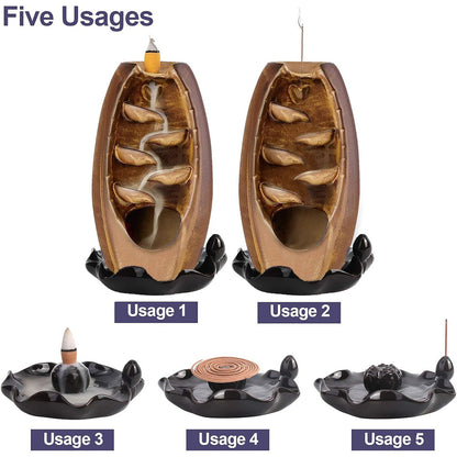 Incense Burner Holder with Smoke Backflow - Detail view