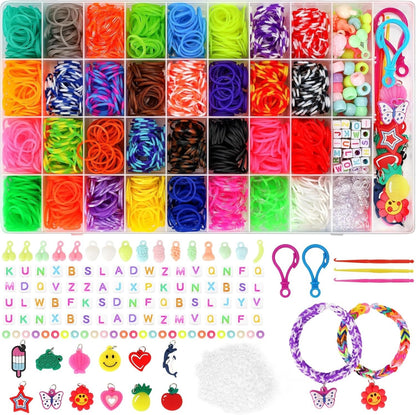 3600+ Loom Bands Kit 30 Colors Rubber Bands Bracelet Making Kits for Girls