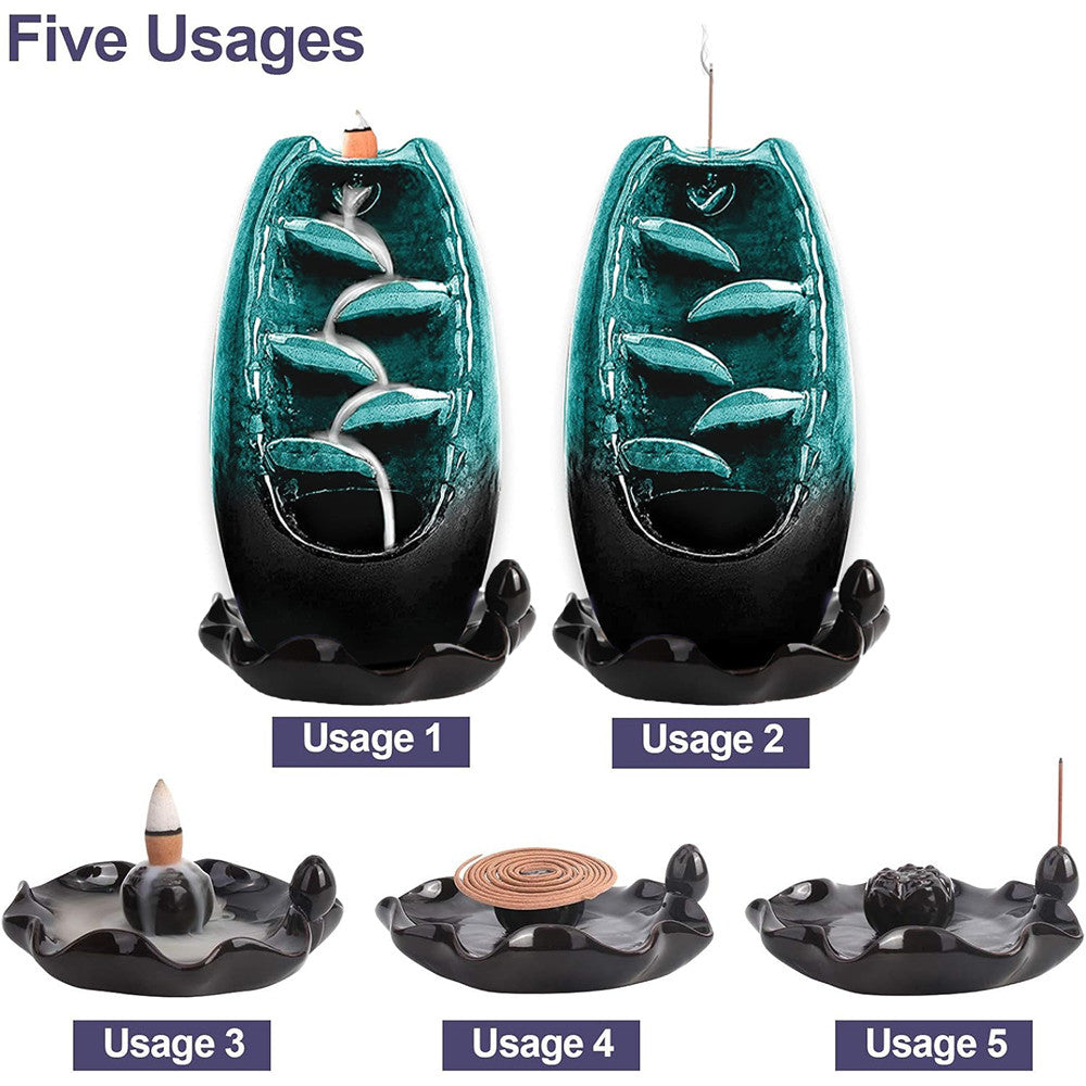 Incense Burner Holder Backflow Cones Sticks - Detail view