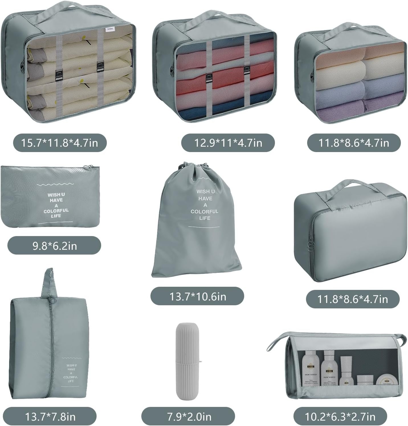 Packing Cube Luggage 9PCS Storage - Image 6