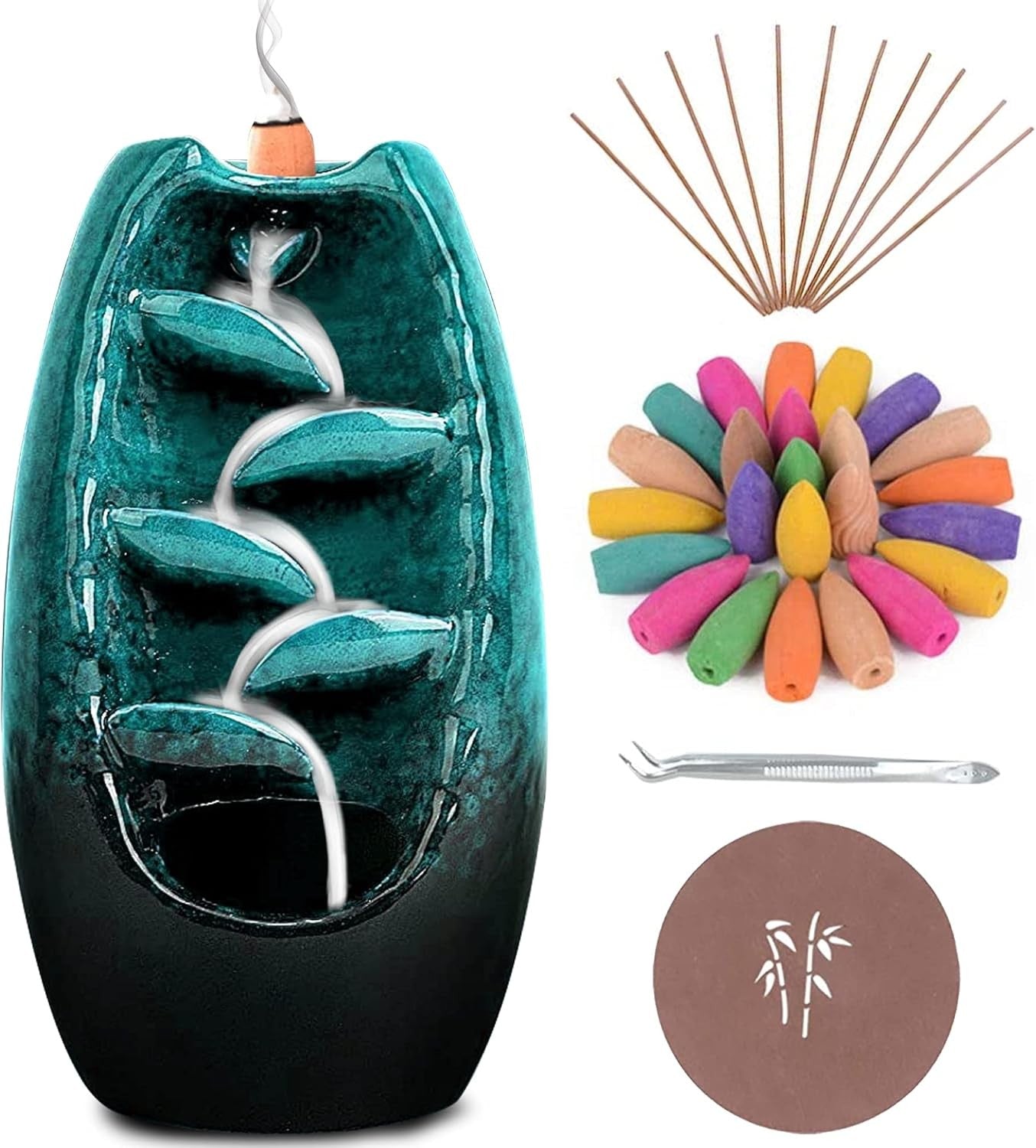 Backflow Incense Burner Holder Tong Table - Front view