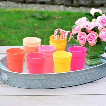 9 Pack Re-usable 250ML Kids Cups Plastic Drinking Toddler in 9 Assorted Colors