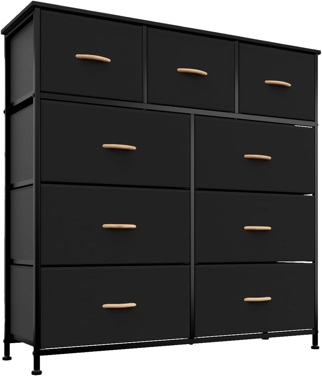 Chest of Drawers Dresser Black with - Front view