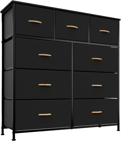 Chest of Drawers Dresser Black with - Front view
