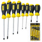 8x Screwdriver Set Magnetic CR-V Steel - Front view