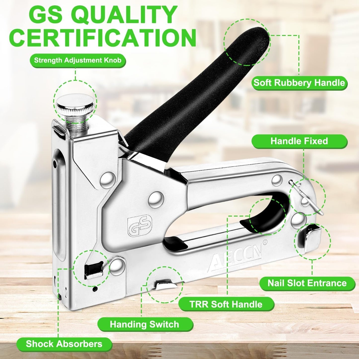 Staple Gun Kit Heavy Duty Tacker - Detail view