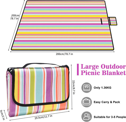 200x200cm Extra Large Picnic Blanket Waterproof Garden Camping Mat Tent Carpet