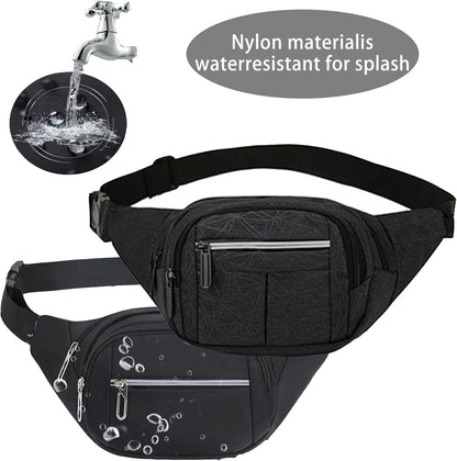 Bumbag Fanny Pack Fashionable Waist Bag reflective strips 4 Zip Pockets Fanny