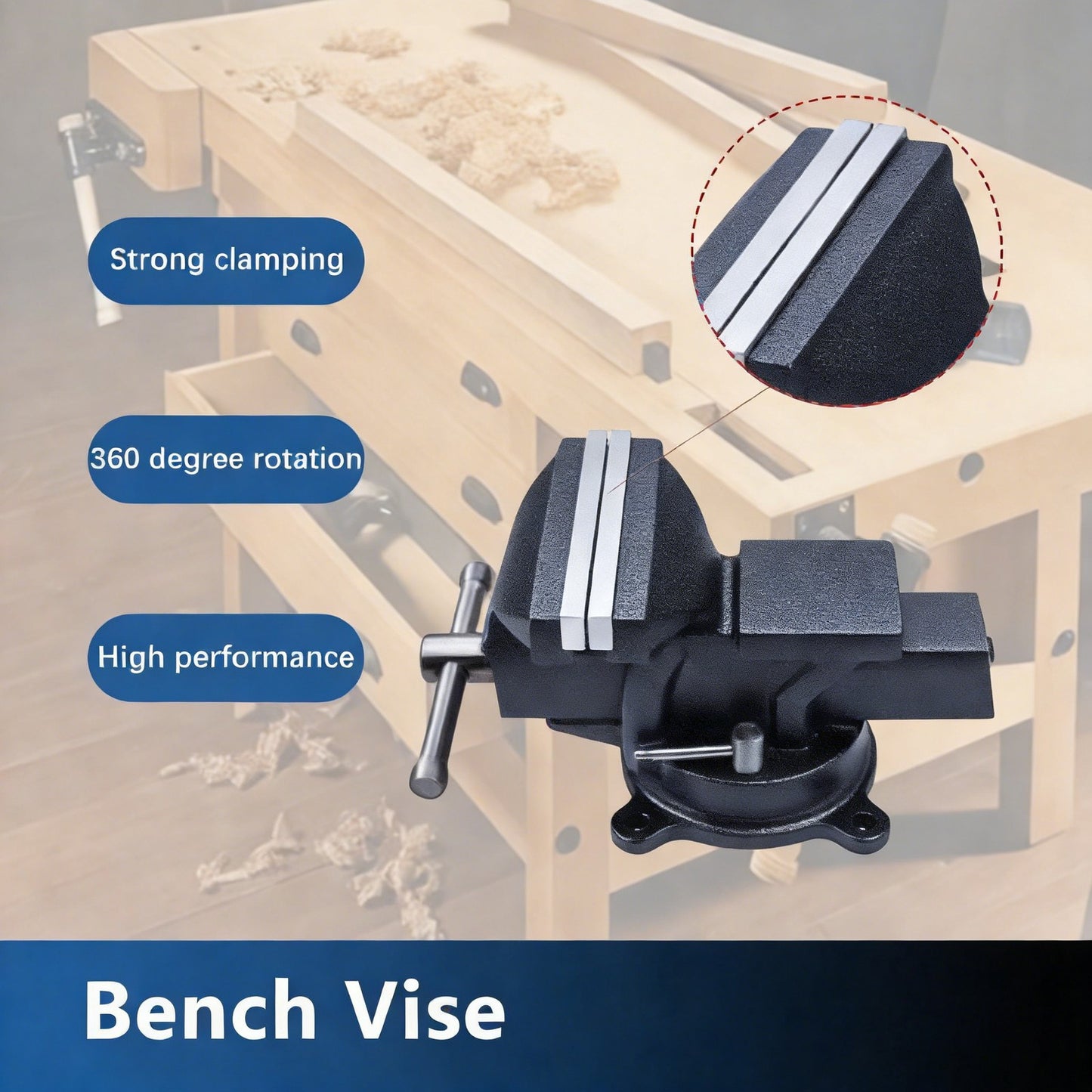 4" Heavy Duty Bench Vice 360°Swivel Base Cast Iron Engineer Clamp Vice Tool UK
