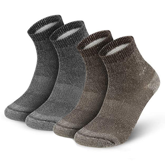 Men's Socks Antimicrobial Thermal 80% Merino Wool Soft Crew Socks Sports 4 Pairs