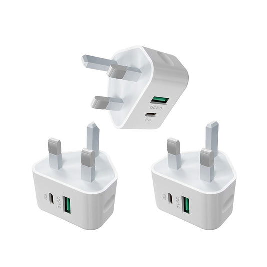 3 Pack USB C Plug UK iPhone Charger Fast Phone Apple USBC Lighting 2 in 1 Cable