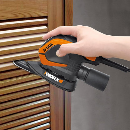 Mouse 55W Corded Detail Sander with 12pcs Sanding Sheets Finger Pad WORX WX647