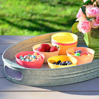 9 x 10oz Plastic Dinner Set Bowls Reusable Pasta Snack Dishes Dinnerware Kids