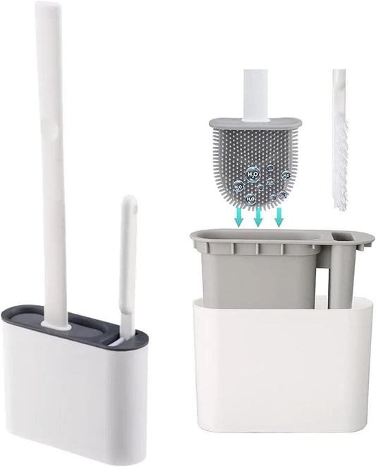 2IN1 Silicone Toilet Brush Holder Set - Front view