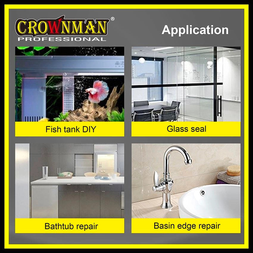 Side view of CROWNMAN caulking gun showing 1.5mm metal gun holder and spring mechanism