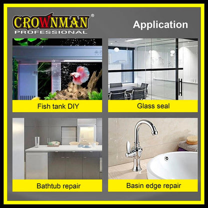 Side view of CROWNMAN caulking gun showing 1.5mm metal gun holder and spring mechanism