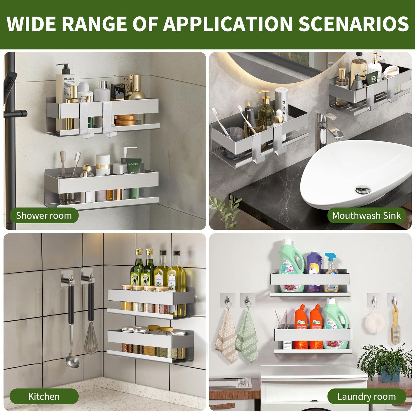 Bathroom Storage Shower Caddy Shelves Kitchen - Detail view