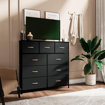 Chest of Drawers Dresser Black with - Detail view