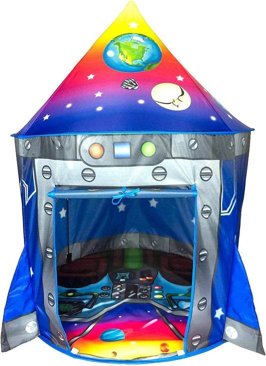Play Tent Kids Pop Up Boys Girls Gifts Birthday Toys Indoor Outdoor Rocket Ship