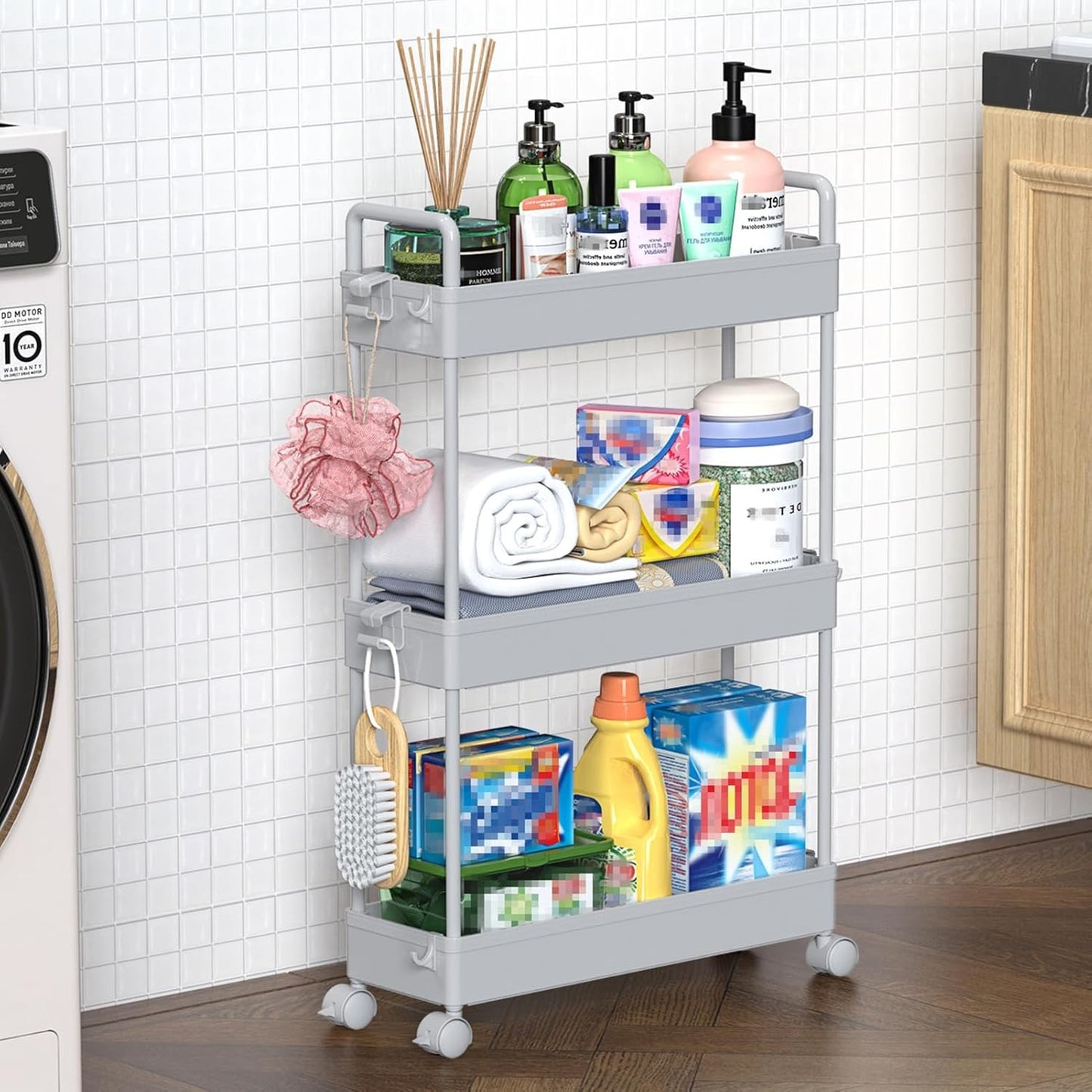 3/4 Tier Storage Trolley Cart - Image 3