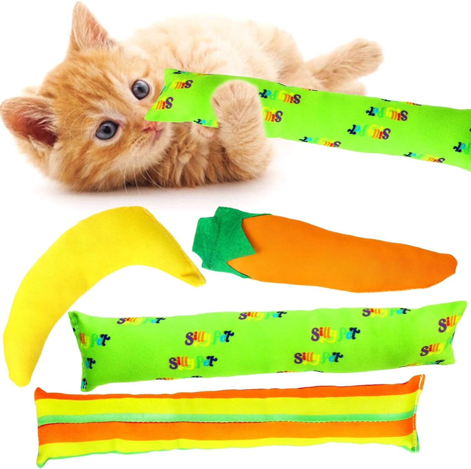 4 Pack Cat Kicker Toys Interactive - Front view