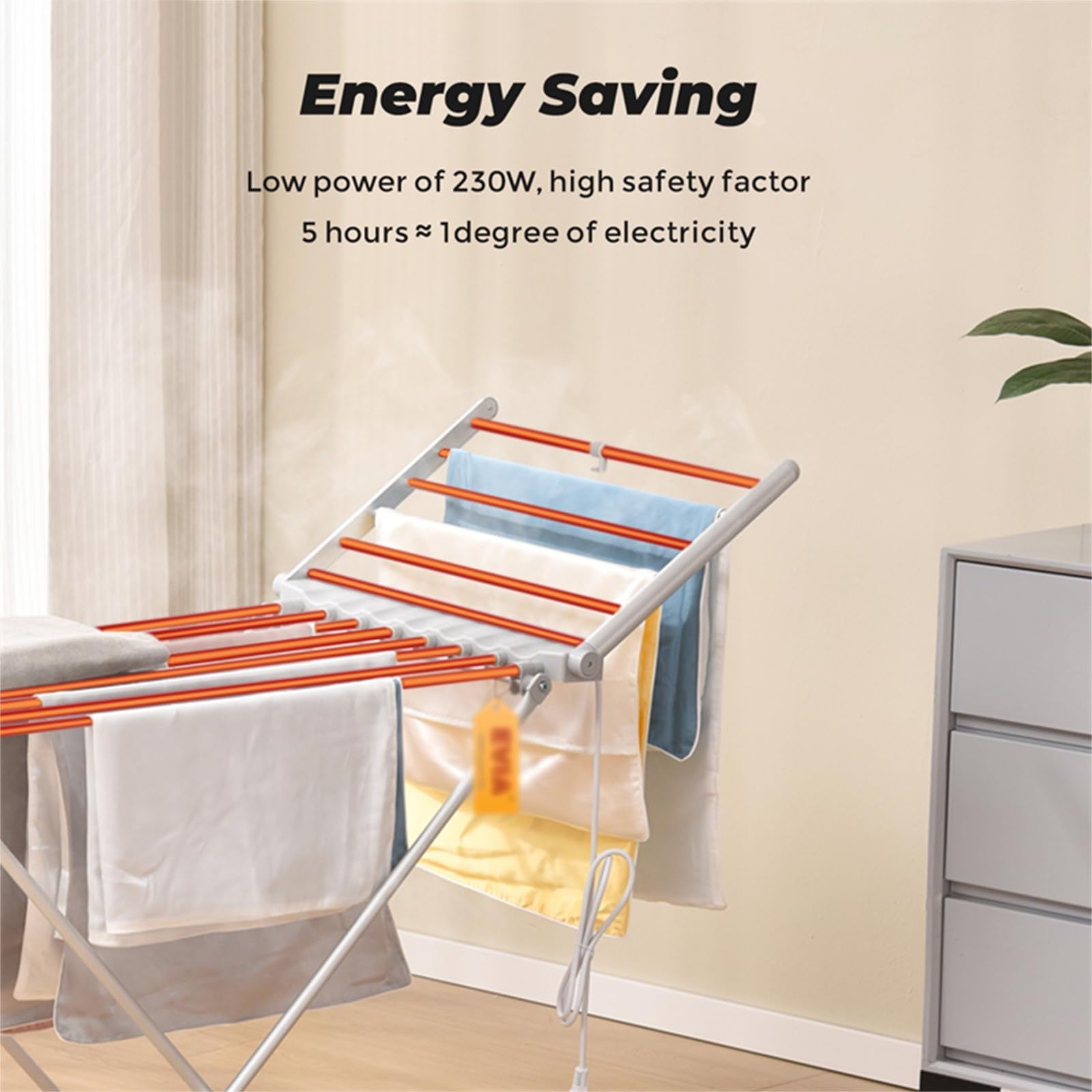 Electric Heated Clothes Dryer Energy-Efficient - Image 3