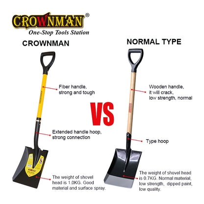 Square Steel Shovel Heavy Duty Large Garden Spade D-Handle Shovel Digging Tool