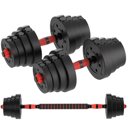 10-28KG Dumbbells Set Pair of Gym Weights Includes Barbell Bicep Tricep Training
