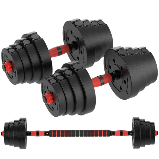 10-28KG Dumbbells Set Pair of Gym Weights Includes Barbell Bicep Tricep Training