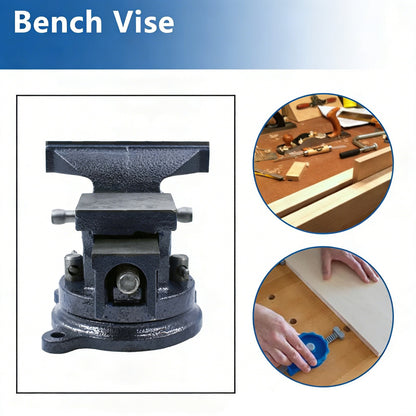 4" Heavy Duty Bench Vice 360°Swivel Base Cast Iron Engineer Clamp Vice Tool UK