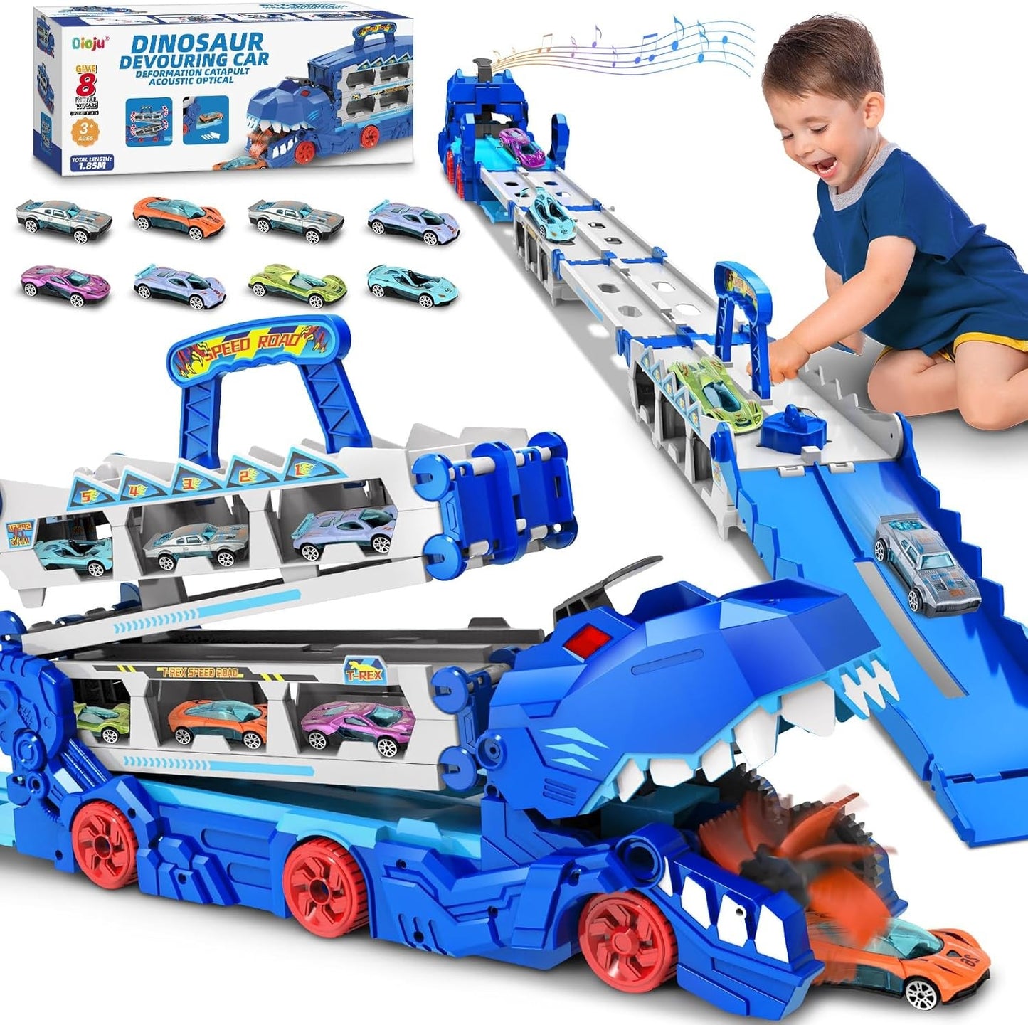 Dinosaur Car Toy for 3 Year - Front view