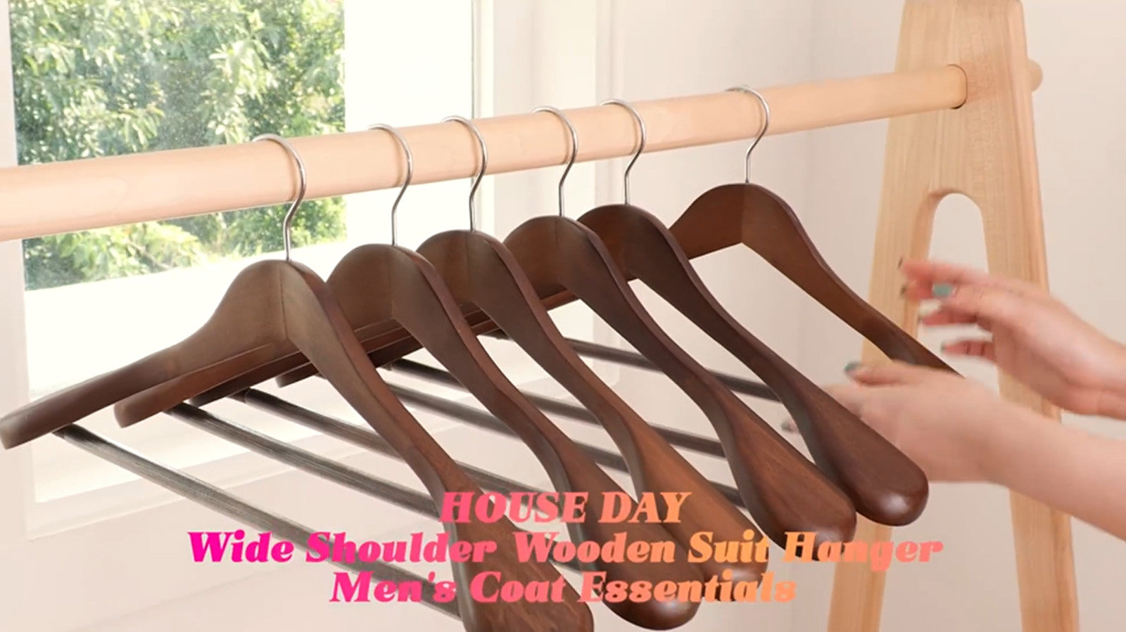 Wooden Suit Coat Hangers Adult Walnut - Detail view