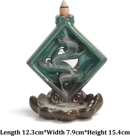 Ceramic Smoke Backflow Incense Burner Censer - Detail view