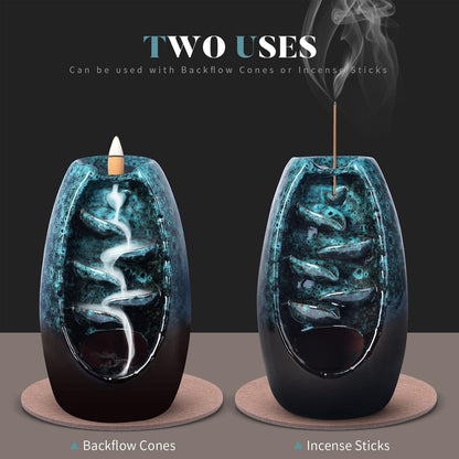 Backflow Holder Incense Burner Ceramic Waterfall - Detail view
