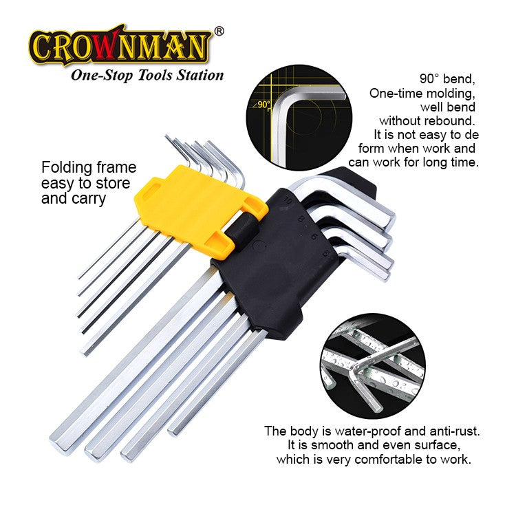 9x Allen Wrench Hex Key Set - Detail view