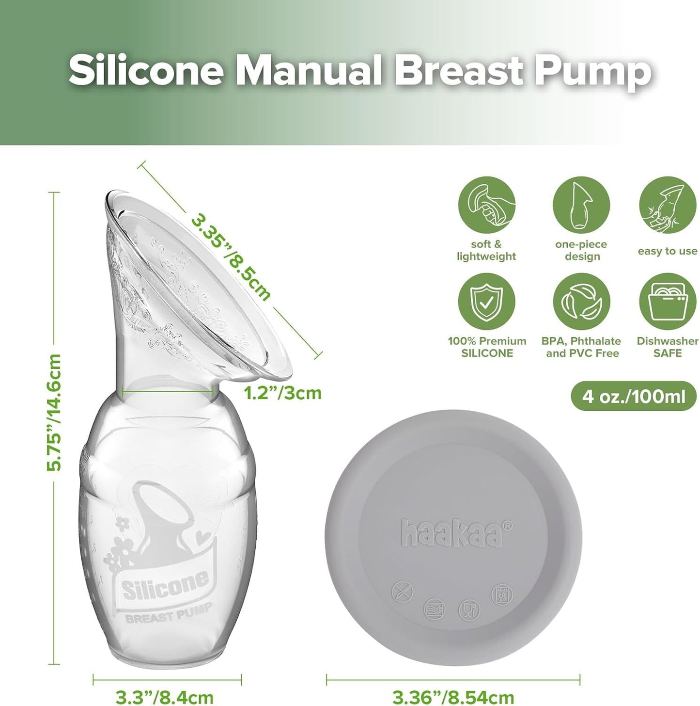 Haakaa Manual Breast Pump Patented Silicone - Detail view