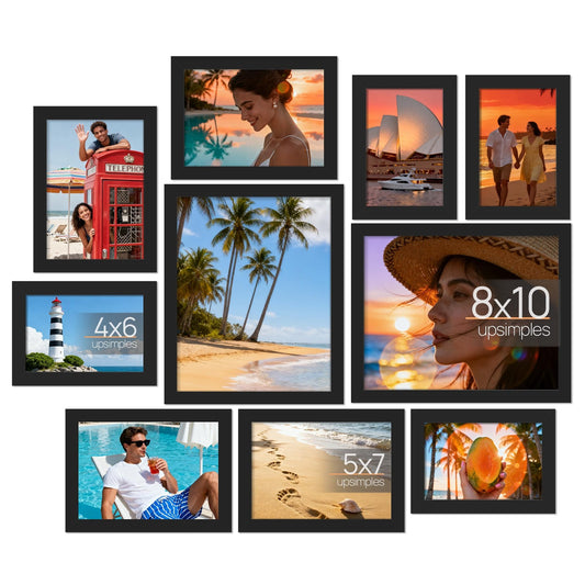 Set of 10 Black Thin Picture - Front view