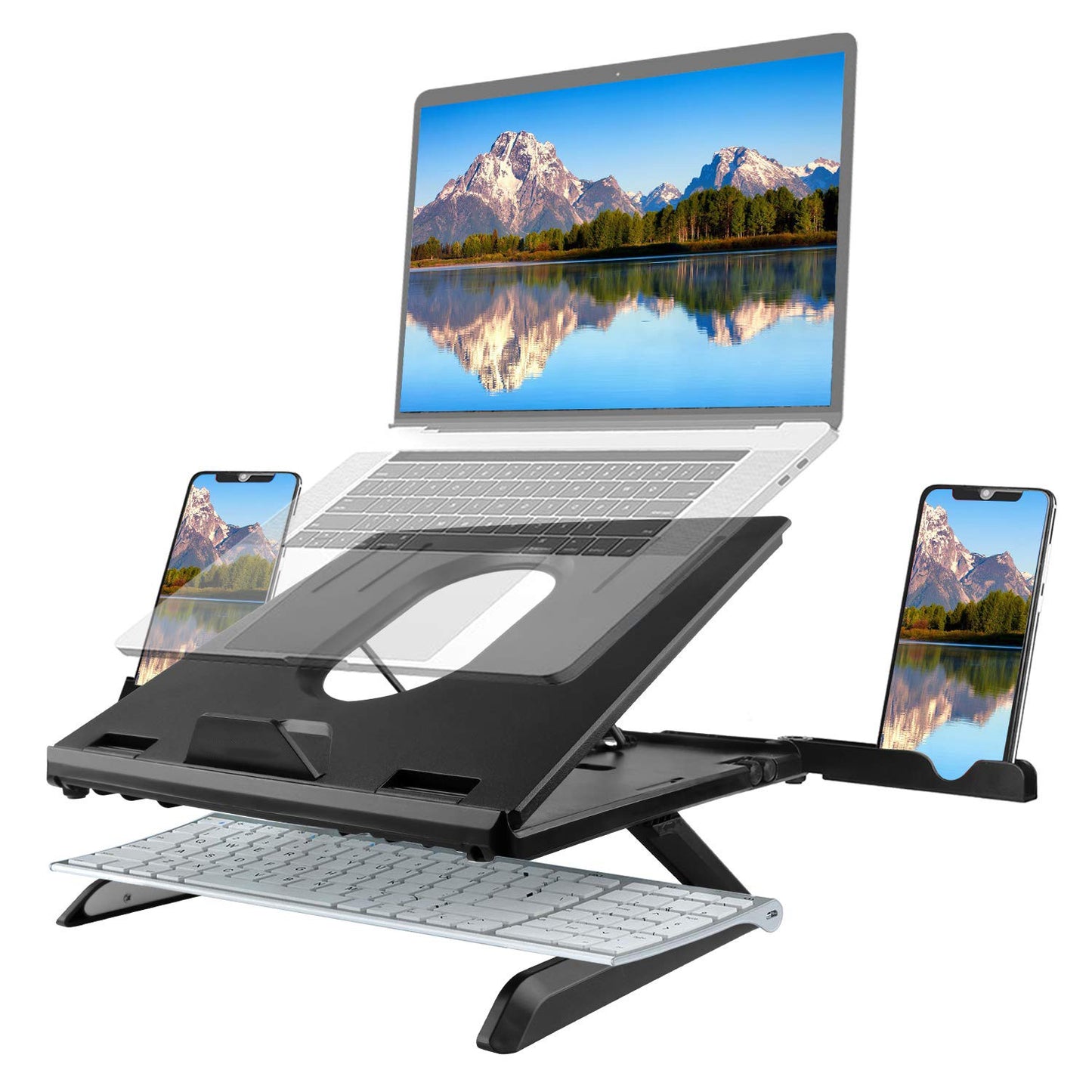 Folding Laptop Stand Riser Smart Phone - Front view
