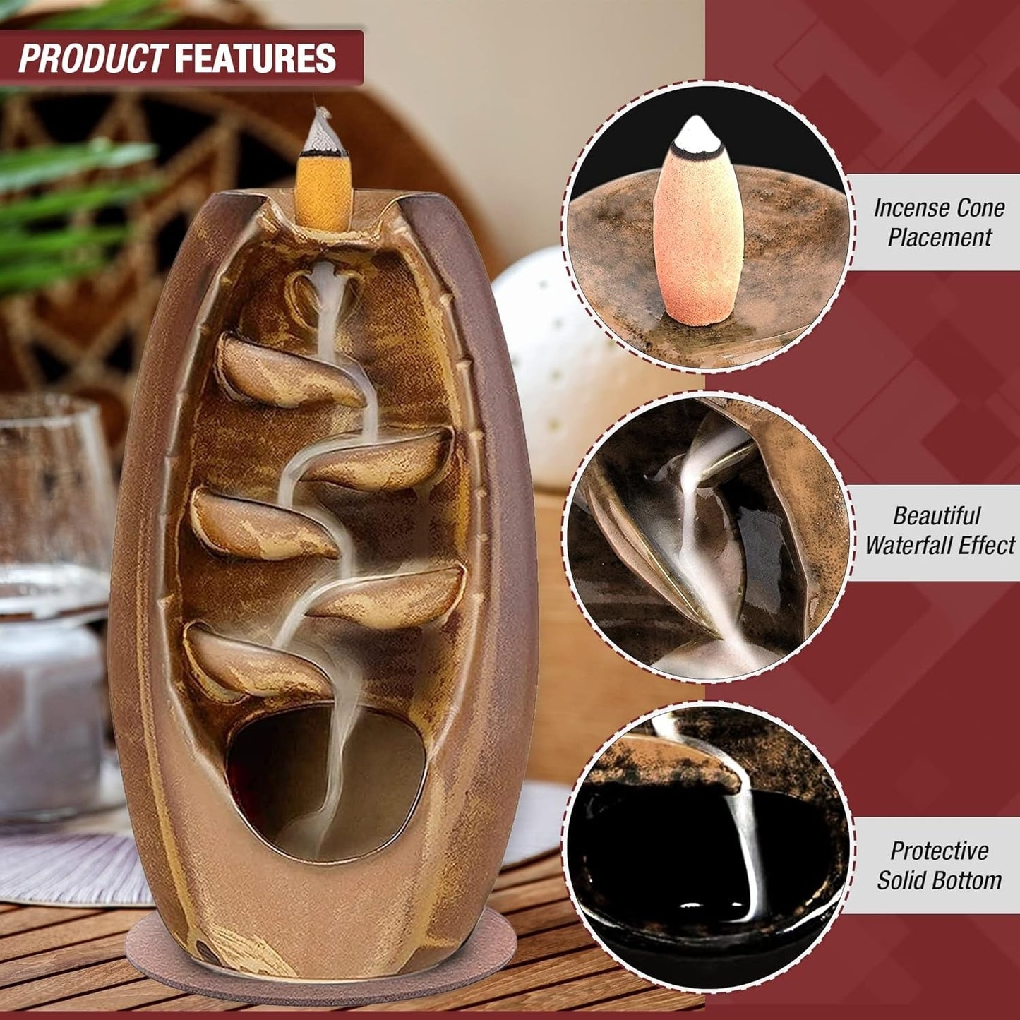 Incense Burner Holder with Smoke - Image 4