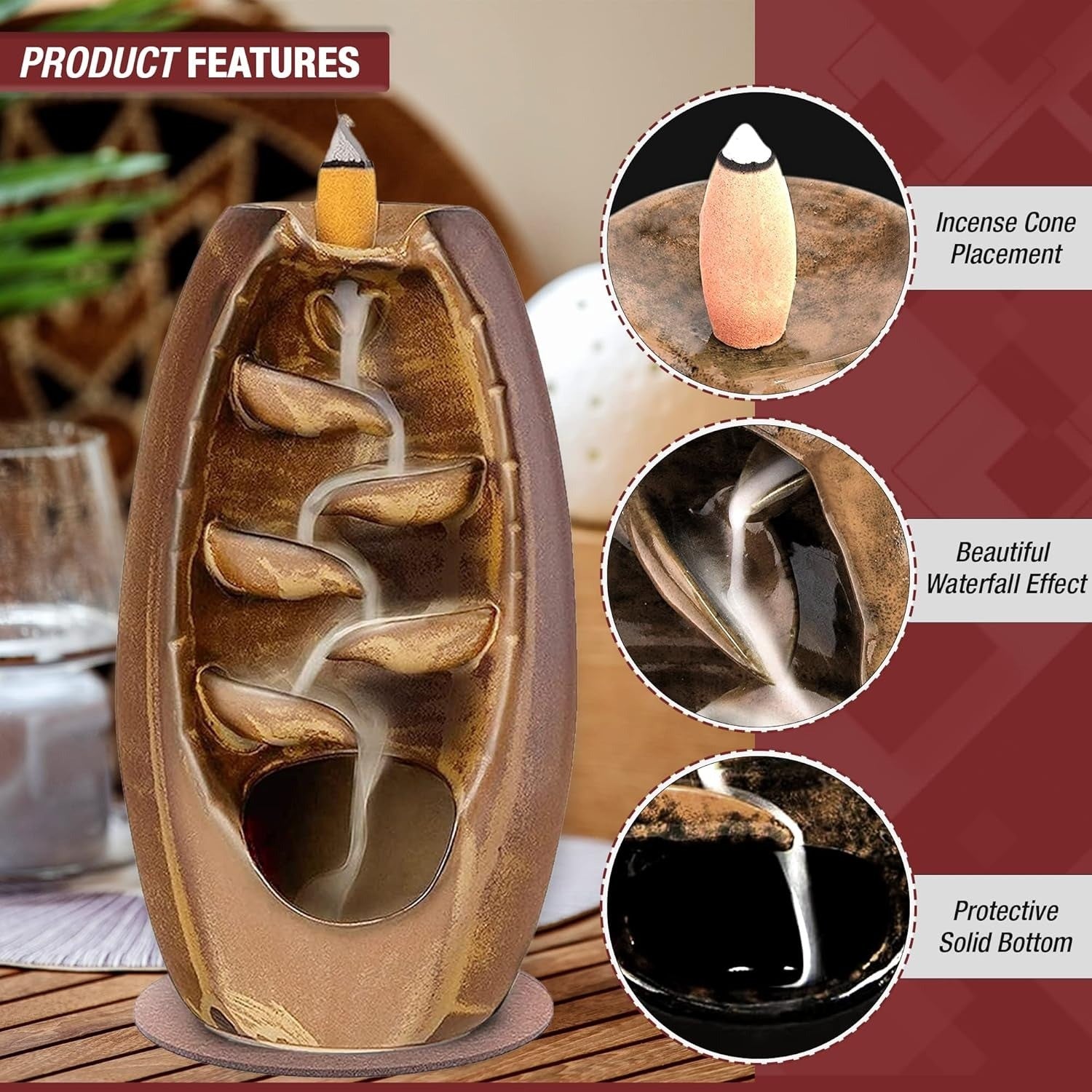 Incense Burner Holder with Smoke - Image 4