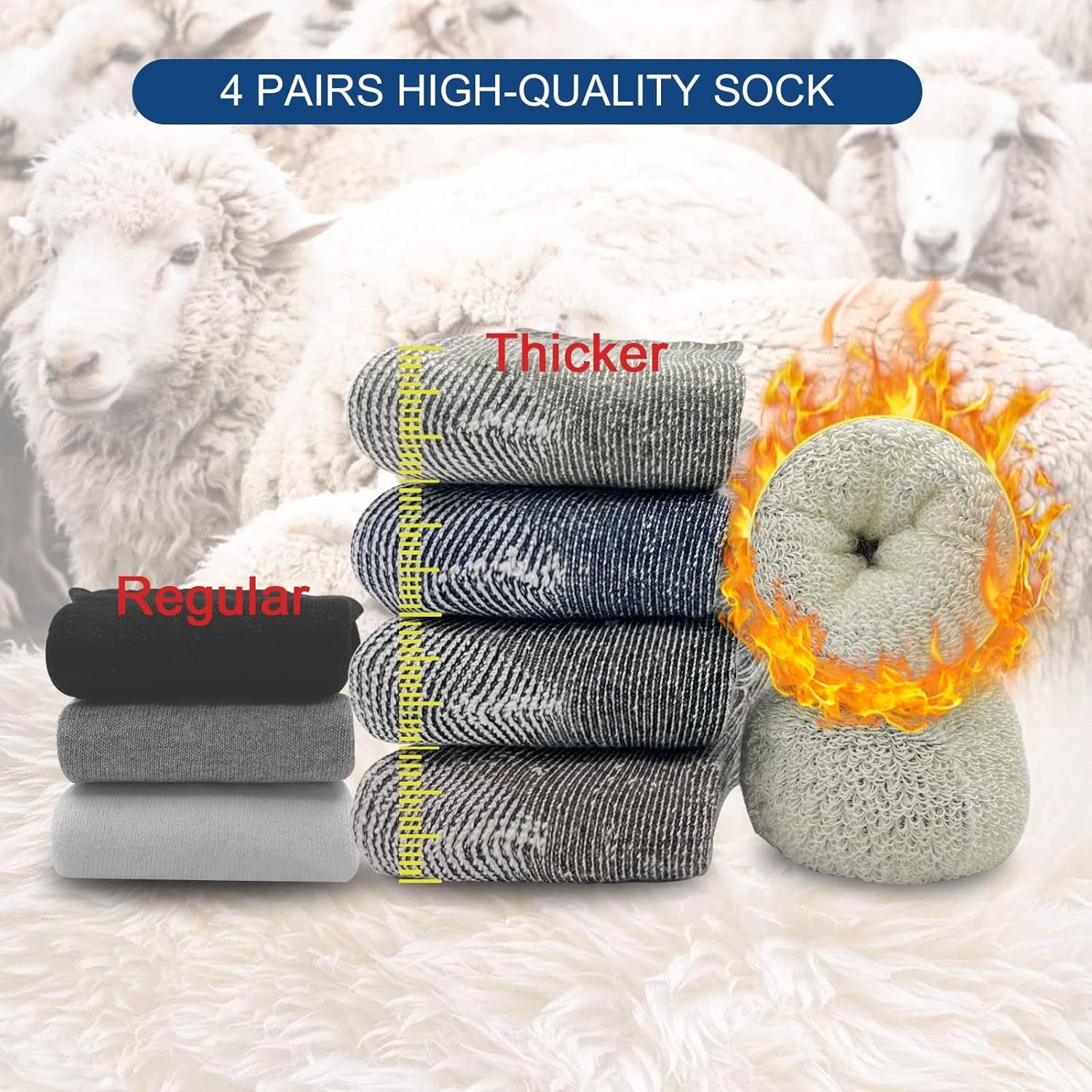 Men's Socks Antimicrobial Thermal 80% - Image 3