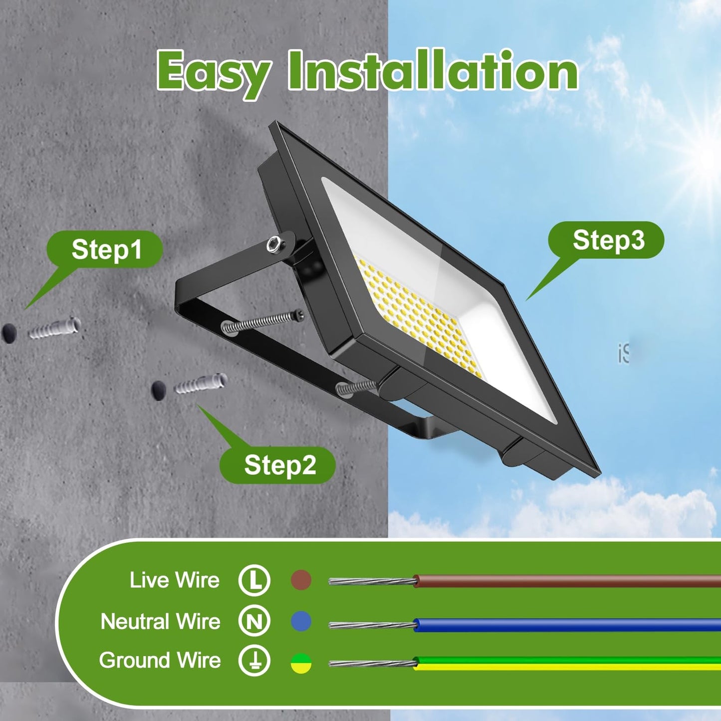 50W-200W LED Floodlights Waterproof Outdoor - Image 5